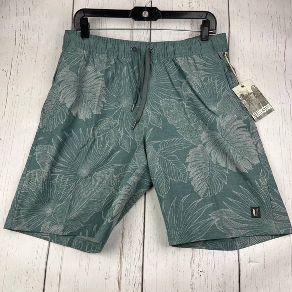 Link‎ Soul Golf Large Tempus Fugit Printed Shorts Green Men New - Picture 1 of 11